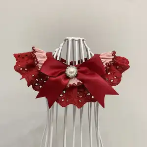 Red Lace Pet Snood(Red Bow)