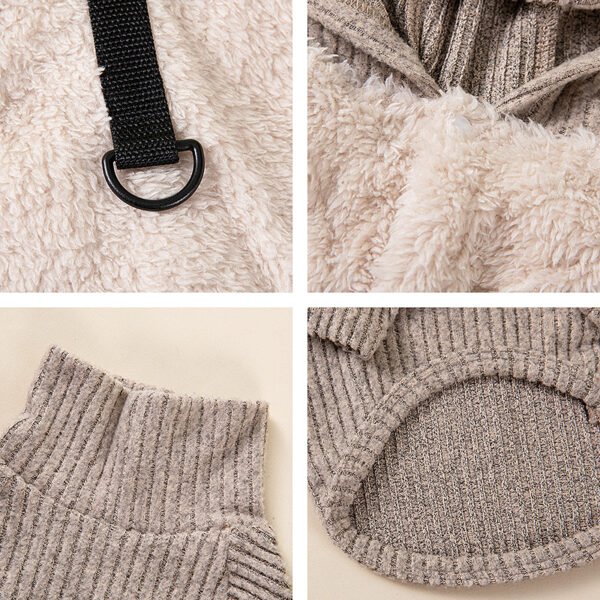 The sweatshirt is two-piece with a tow buckle