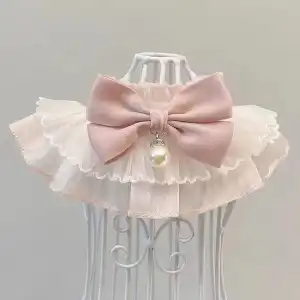 Pink Series Pet Lace Cat Scarf(Pink Pearl)