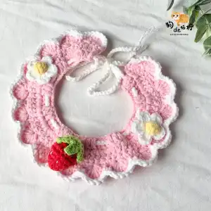 Pink Series Pet Lace Cat Scarf(Knit)