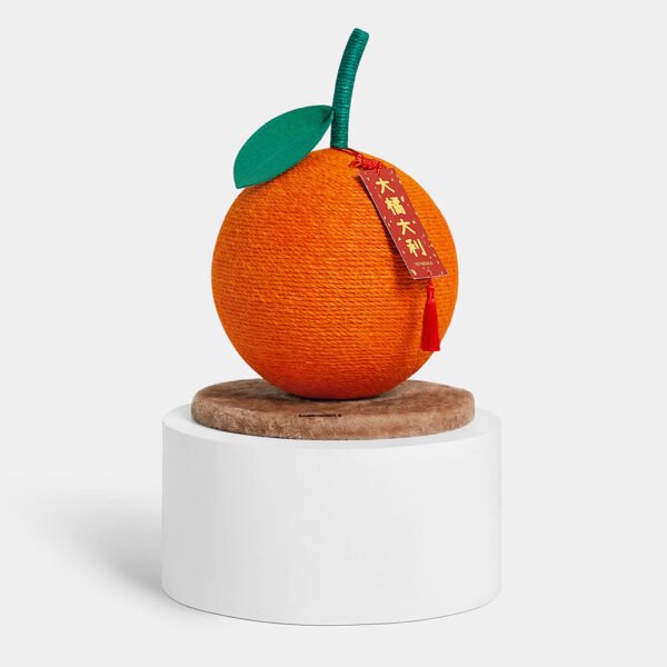Tangerine Cat Scratching Ball