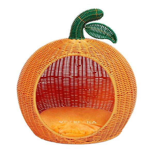 vetreska-tangerine-rattan-bed-for-cats-dogs.jpg GPBD-19047 Tangerine Rattan Bed For Cats & Dogs