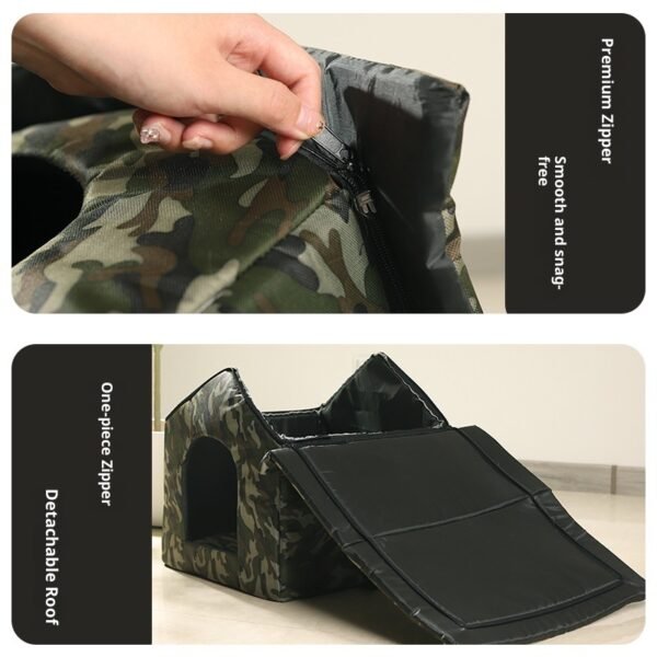 GPOD-80001 Outdoor stray cat shelter tent, waterproof dog kennel, removable and washable pet bed mat, cat villa